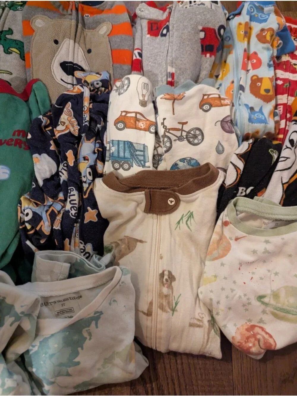 Lot Of 14 Baby Boy Kid Pajama Sets Carters Burts Bees Size 18 Months - 2T